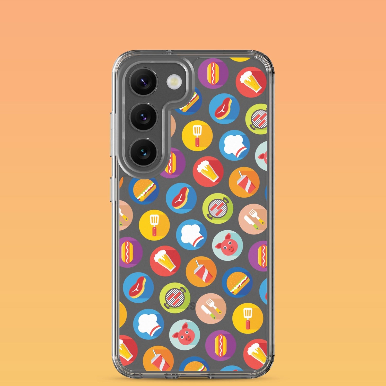 Samsung Phone Case with Colorful Modern Grilling Icon Design (Tough, Snap, and Clear) - Homemade Hooplah's Hullabaloo