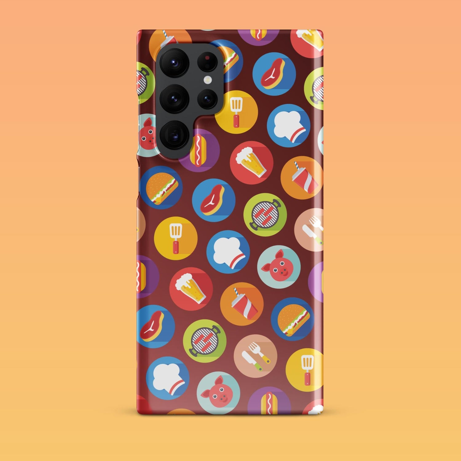 Samsung Phone Case with Colorful Modern Grilling Icon Design (Tough, Snap, and Clear) - Homemade Hooplah's Hullabaloo