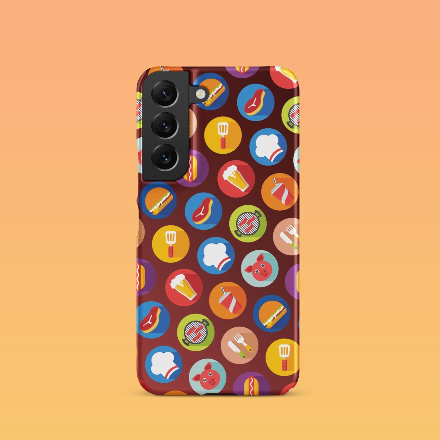 Samsung Phone Case with Colorful Modern Grilling Icon Design (Tough, Snap, and Clear) - Homemade Hooplah's Hullabaloo