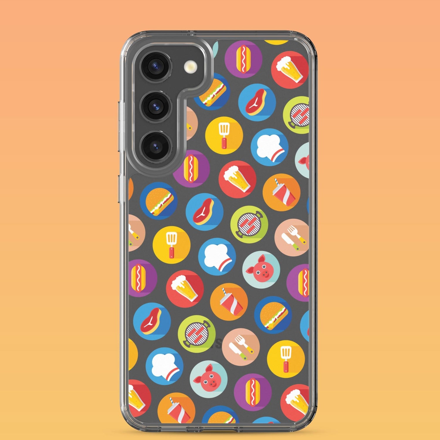 Samsung Phone Case with Colorful Modern Grilling Icon Design (Tough, Snap, and Clear) - Homemade Hooplah's Hullabaloo