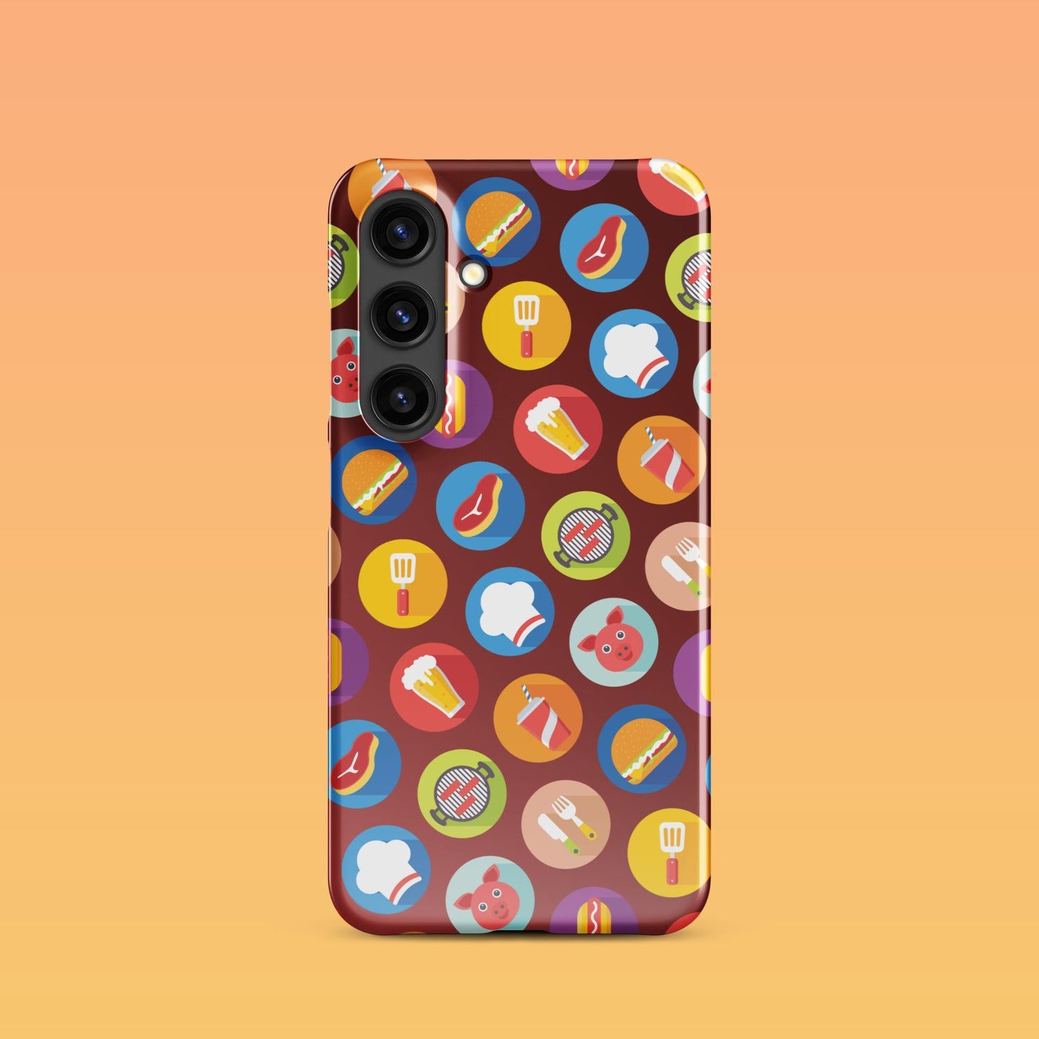 Samsung Phone Case with Colorful Modern Grilling Icon Design (Tough, Snap, and Clear) - Homemade Hooplah's Hullabaloo