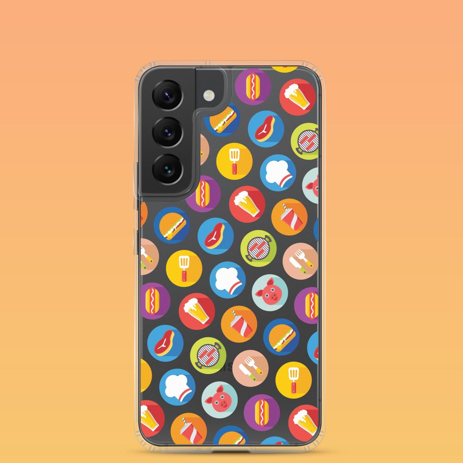 Samsung Phone Case with Colorful Modern Grilling Icon Design (Tough, Snap, and Clear) - Homemade Hooplah's Hullabaloo