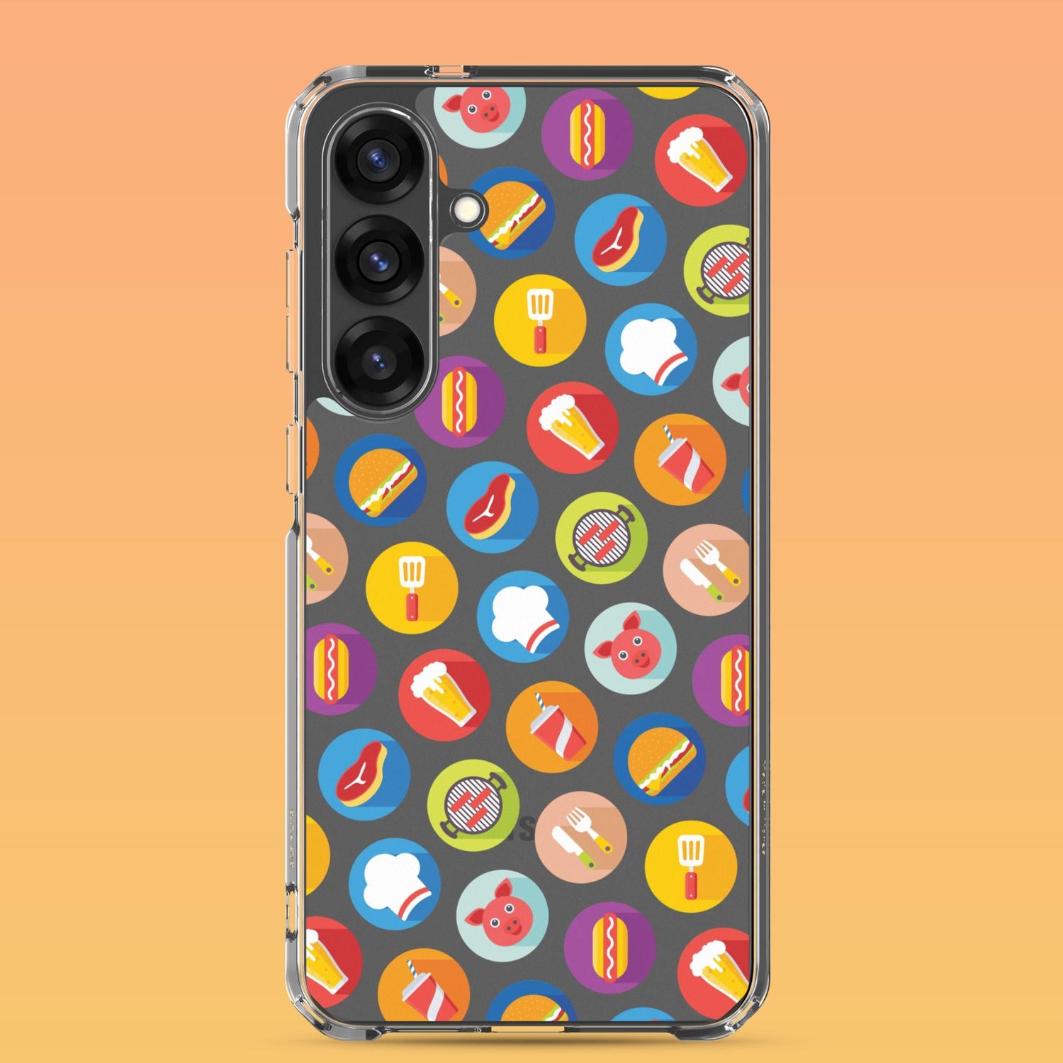 Samsung Phone Case with Colorful Modern Grilling Icon Design (Tough, Snap, and Clear) - Homemade Hooplah's Hullabaloo