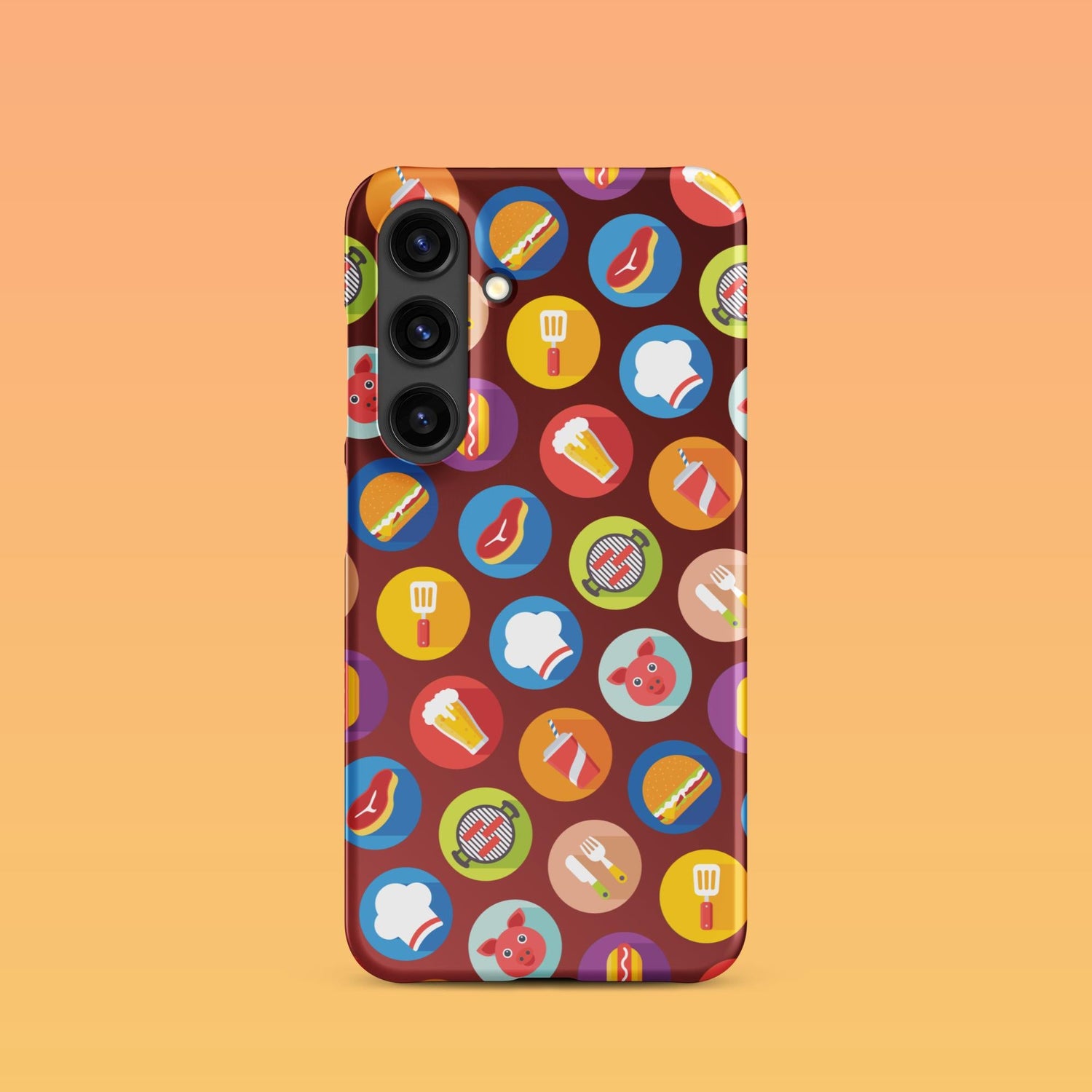 Samsung Phone Case with Colorful Modern Grilling Icon Design (Tough, Snap, and Clear) - Homemade Hooplah's Hullabaloo
