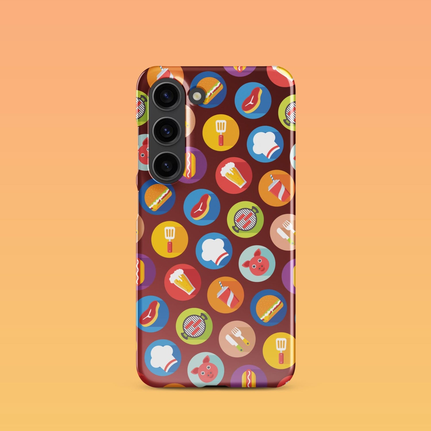 Samsung Phone Case with Colorful Modern Grilling Icon Design (Tough, Snap, and Clear) - Homemade Hooplah's Hullabaloo