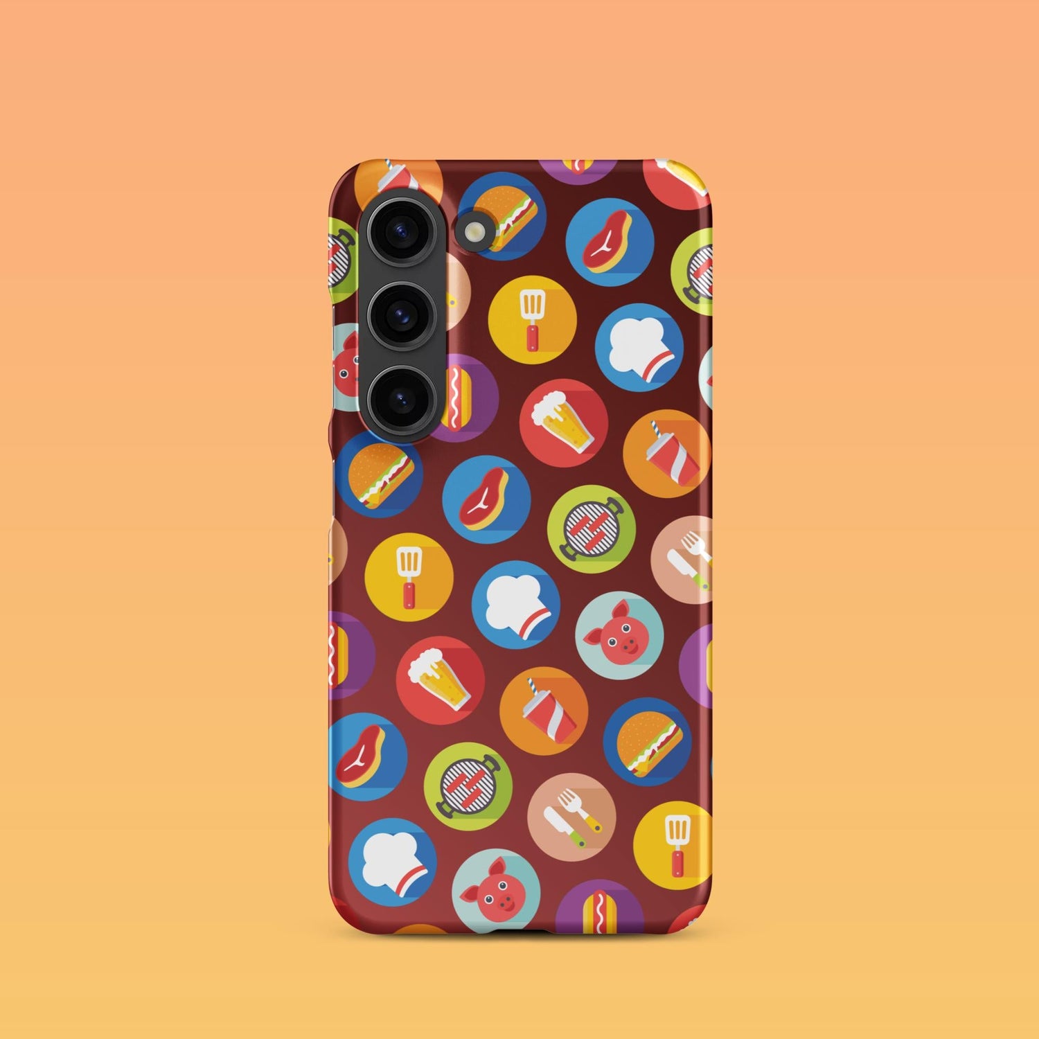 Samsung Phone Case with Colorful Modern Grilling Icon Design (Tough, Snap, and Clear) - Homemade Hooplah's Hullabaloo