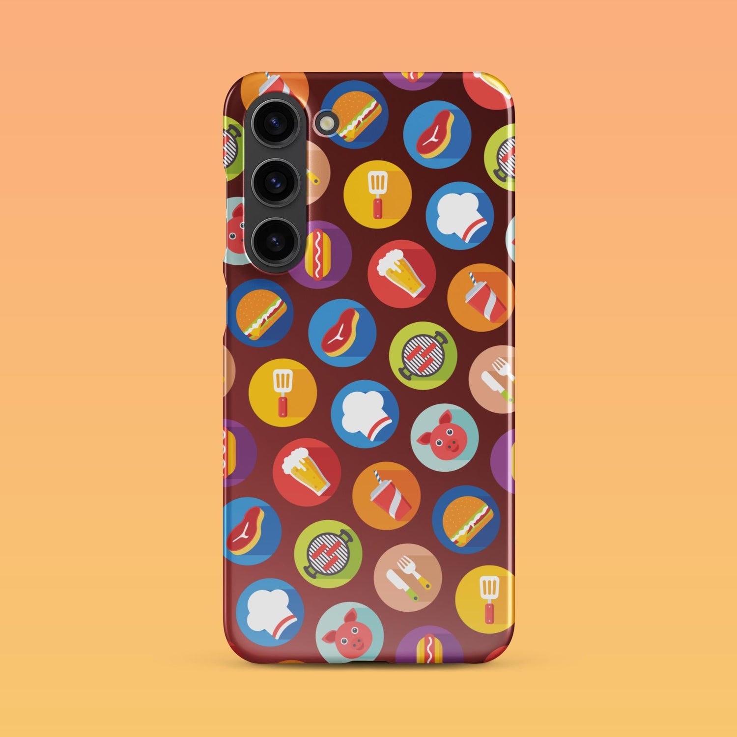 Samsung Phone Case with Colorful Modern Grilling Icon Design (Tough, Snap, and Clear) - Homemade Hooplah's Hullabaloo
