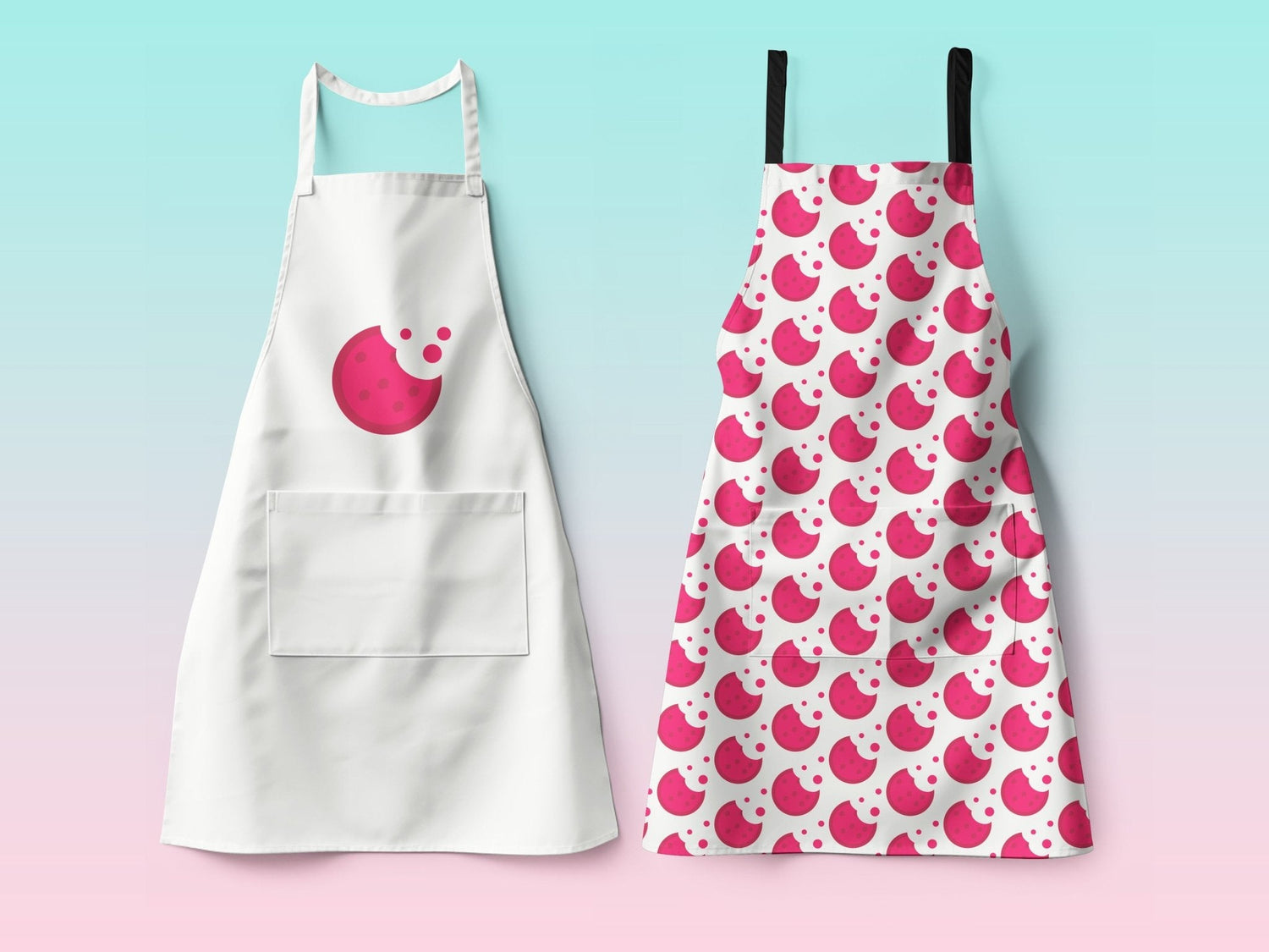 Apron with Pink Cookie Logo - Embroidered, Printed, or All - Over Design - Homemade Hooplah's Hullabaloo