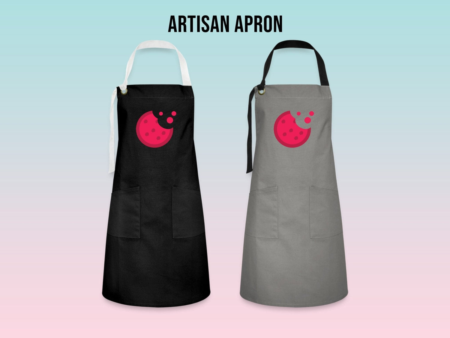 Apron with Pink Cookie Logo - Embroidered, Printed, or All - Over Design - Homemade Hooplah's Hullabaloo