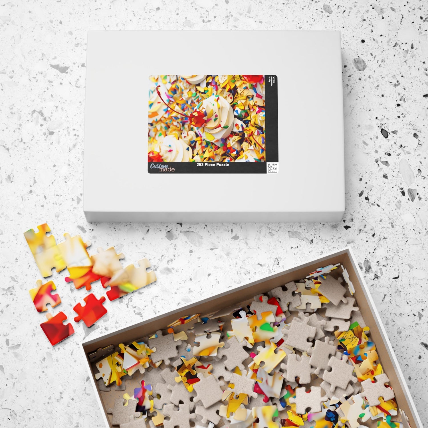 Banana Split Cake Jigsaw Puzzle (Vivid Poly Art) - Homemade Hooplah's Hullabaloo