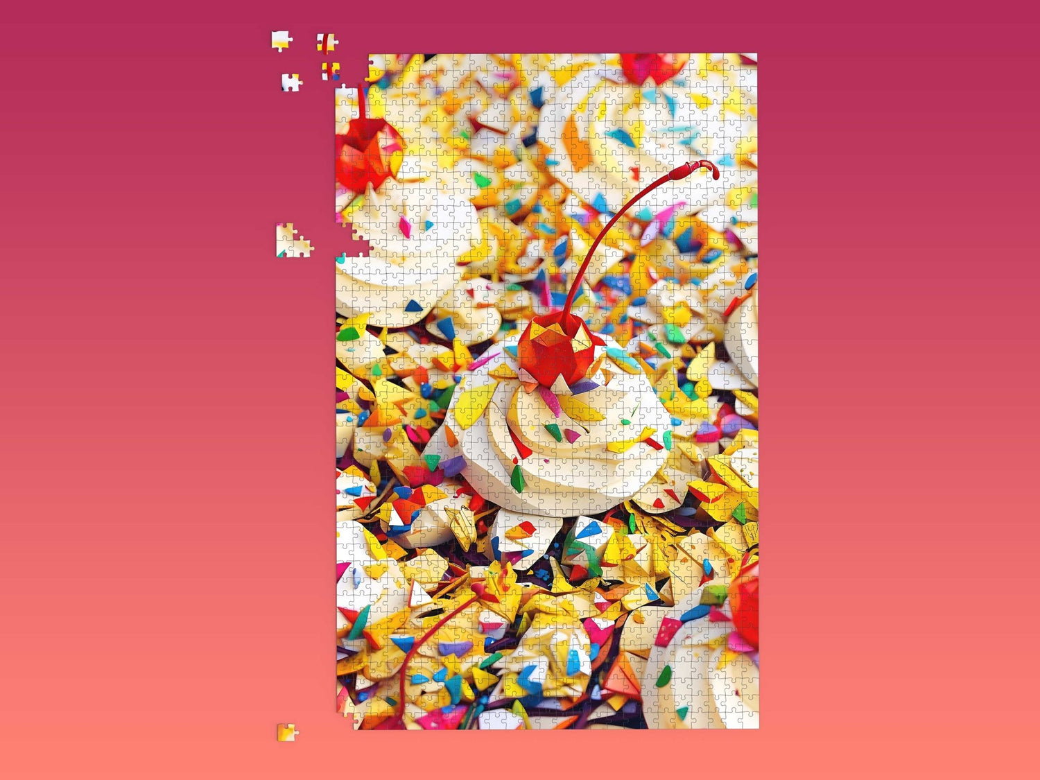 Banana Split Cake Jigsaw Puzzle (Vivid Poly Art) - Homemade Hooplah's Hullabaloo