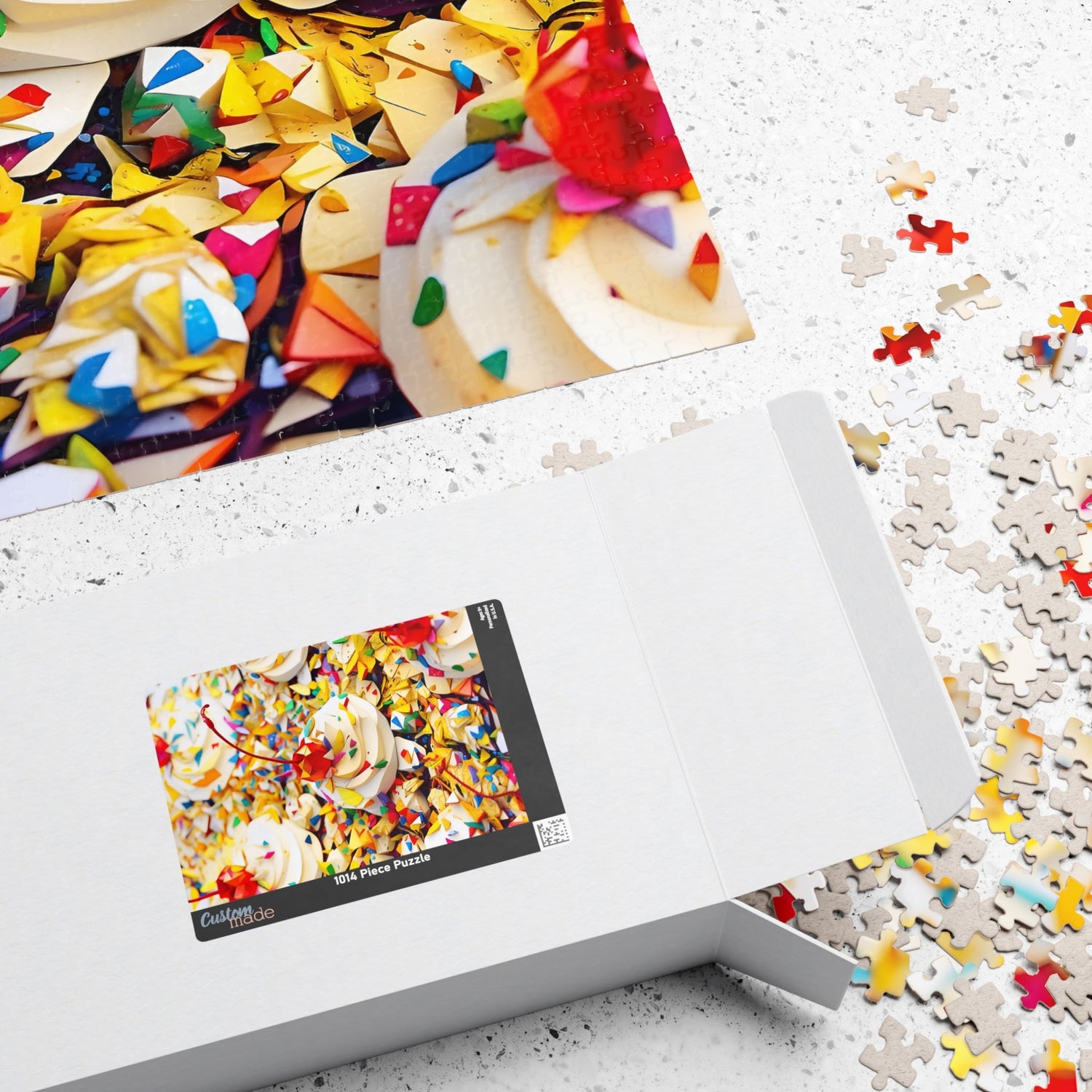 Banana Split Cake Jigsaw Puzzle (Vivid Poly Art) - Homemade Hooplah's Hullabaloo