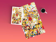 Banana Split Cake Jigsaw Puzzle (Vivid Poly Art) - Homemade Hooplah's Hullabaloo