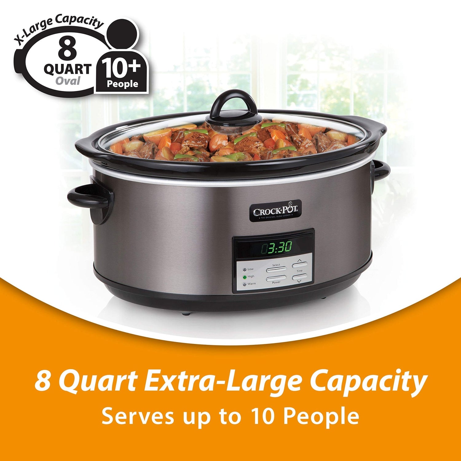 Crock-Pot Large 8 Quart Programmable Slow Cooker with Auto Warm Setting - Homemade Hooplah's Hullabaloo