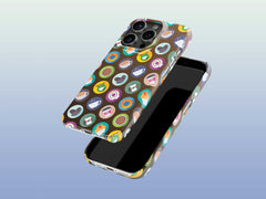 iPhone Phone Case with Colorful Modern Coffee Shop Icon Design (Tough, Snap, and Clear) - Homemade Hooplah's Hullabaloo