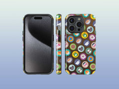 iPhone Phone Case with Colorful Modern Coffee Shop Icon Design (Tough, Snap, and Clear) - Homemade Hooplah's Hullabaloo