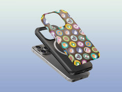 iPhone Phone Case with Colorful Modern Coffee Shop Icon Design (Tough, Snap, and Clear) - Homemade Hooplah's Hullabaloo