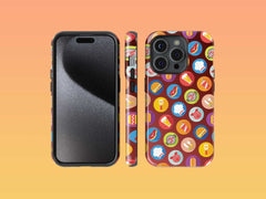 iPhone Phone Case with Colorful Modern Grilling Icon Design (Tough, Snap, and Clear) - Homemade Hooplah's Hullabaloo