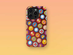 iPhone Phone Case with Colorful Modern Grilling Icon Design (Tough, Snap, and Clear) - Homemade Hooplah's Hullabaloo