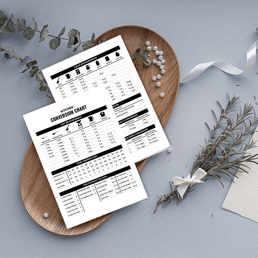 Kitchen Conversion Chart (Minimalist Style) – Homemade Hooplah's Hullabaloo