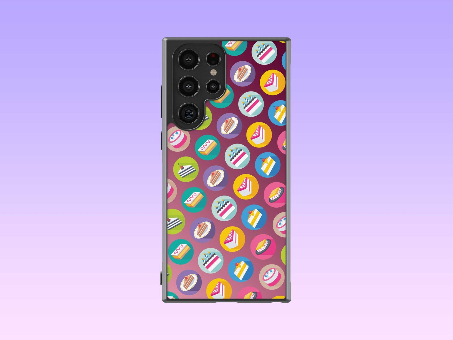 Samsung Phone Case with Colorful Modern Cake Icon Design (Tough, Snap, and Clear) - Homemade Hooplah's Hullabaloo