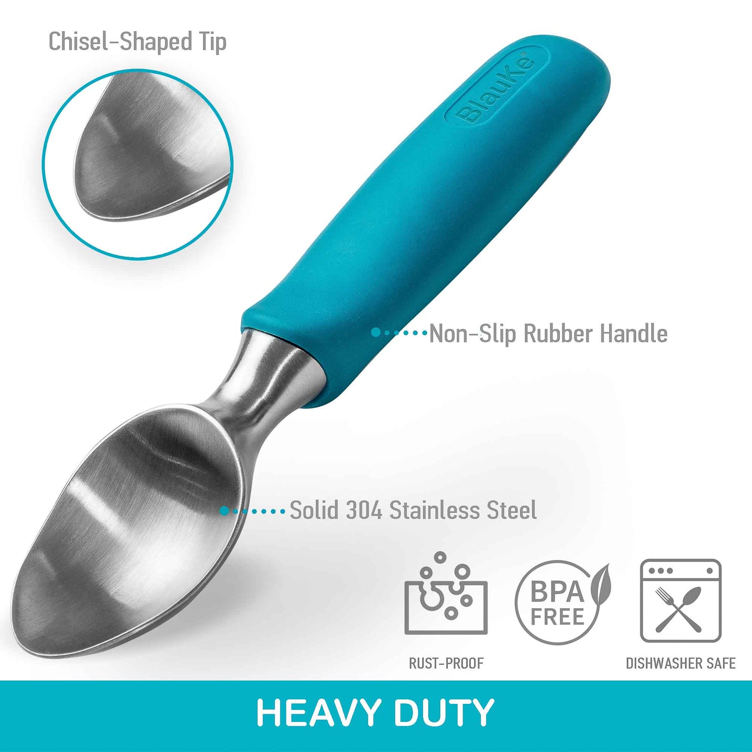 Stainless Steel Ice Cream Scoop - Professional Ice Scooper - Homemade Hooplah's Hullabaloo