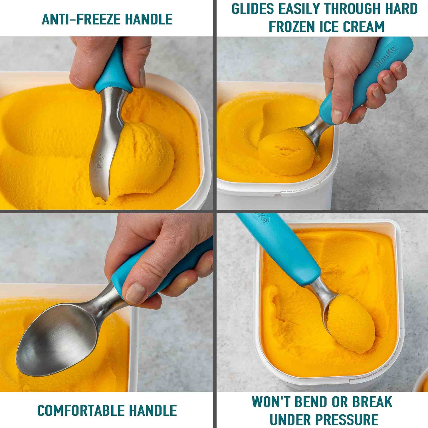 Stainless Steel Ice Cream Scoop - Professional Ice Scooper - Homemade Hooplah's Hullabaloo